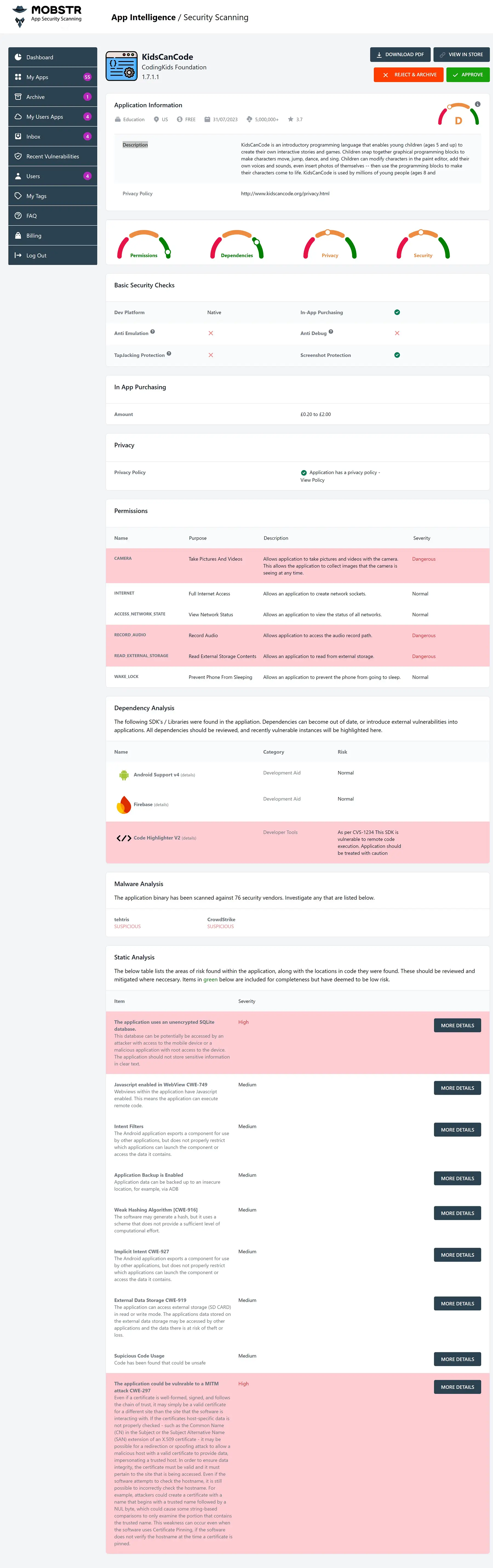 MOBSTR Dashboard